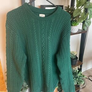 J. Crew Forest Green Cable Knit Sweater